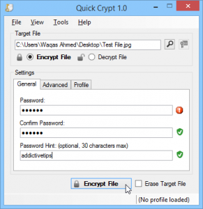 Antarmuka Quick Crypt - Software Cara Enskripsi File